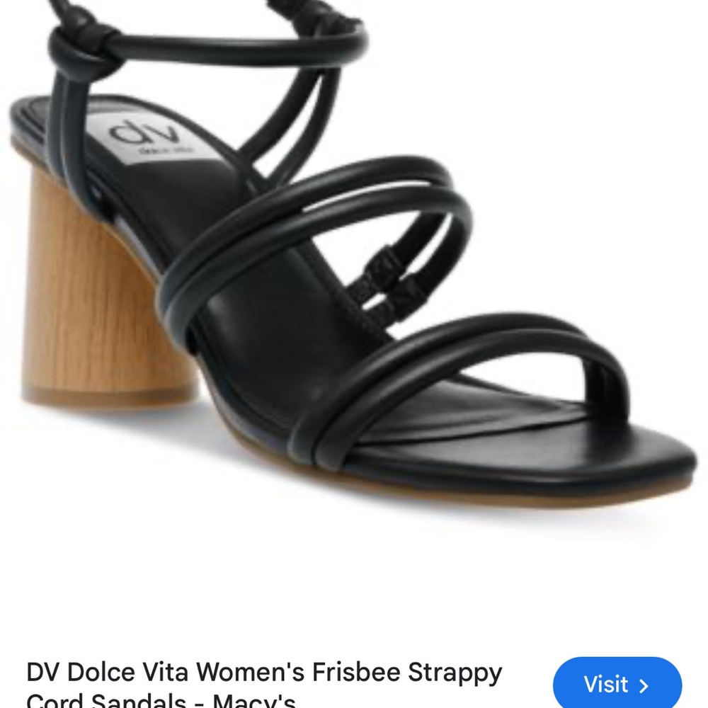 DV by Dolce Vita Black Strappy Sandals with Block Heel